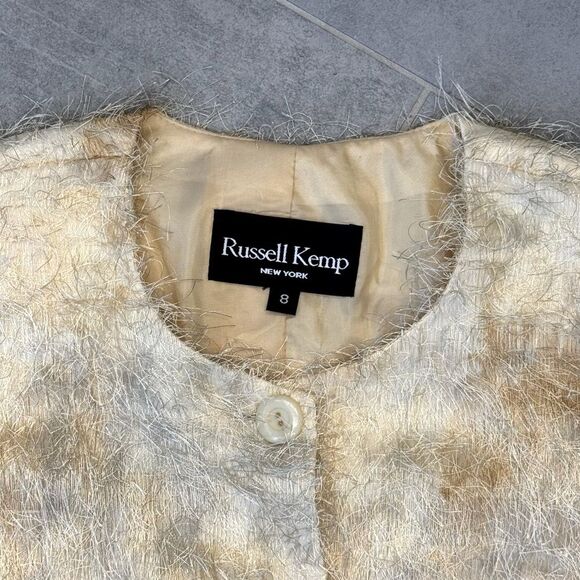 Vintage Russell Kemp New York Shimmery Shaggy Blazer Jacket – Size 8 - Picture 2 of 10